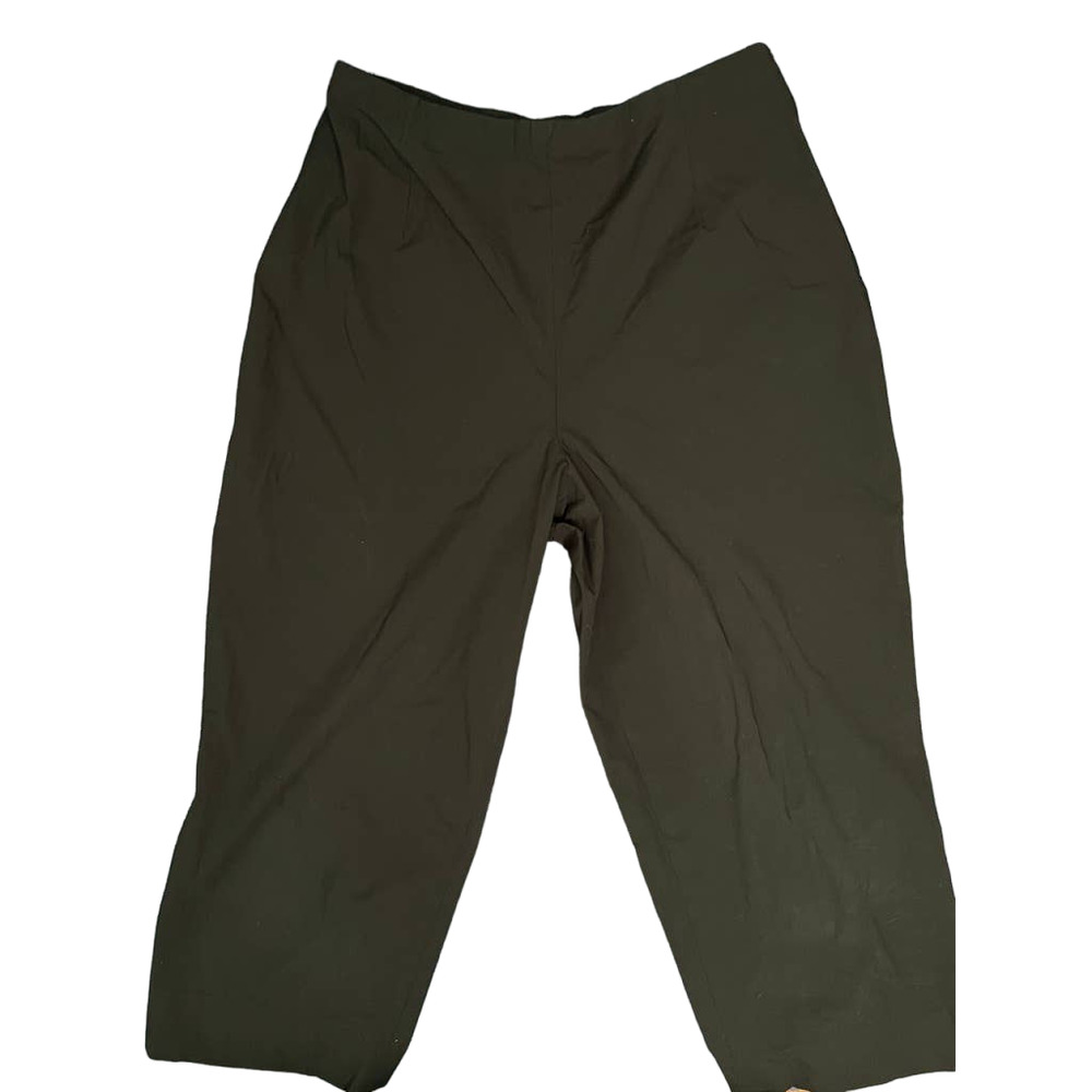 Talbots Black Crop Capri Pant Side Zip Sz 12P EUC
